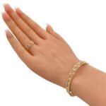 أسوارة وخاتم هيفاء ذهب عيار 18 الوزن 8.47 جرام