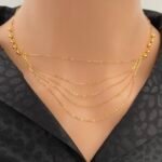 عقد ذهب عيار 18 وزن 1.77 جرام تصميم ناعم