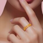 ⁦خاتم ديور ذهب عيار 21 الوزن 1.90 جرام⁩ - الصورة ⁦2⁩