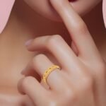 ⁦خاتم ديور ذهب عيار 21 الوزن 1.79 جرام⁩ - الصورة ⁦2⁩