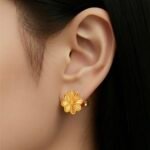 حلق ذهب عيار 21 الوزن 1.89 جرام