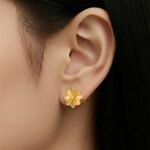 حلق ذهب عيار 21 الوزن 1.44 جرام