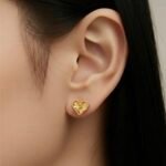 حلق ذهب عيار 21 الوزن 1.02 جرام