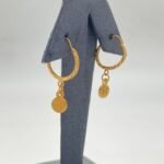 ⁦حلق ذهب عيار 21 الوزن 1.15 جرام⁩ - الصورة ⁦3⁩