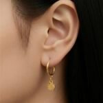 حلق ذهب عيار 21 الوزن 1.15 جرام