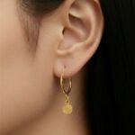 حلق ذهب عيار 21 الوزن 1.46 جرام