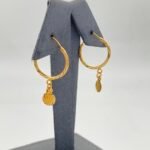 ⁦حلق ذهب عيار 21 الوزن 1.46 جرام⁩ - الصورة ⁦3⁩