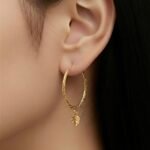 حلق ذهب عيار 21 الوزن 1.59 جرام