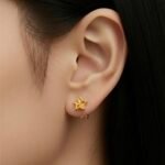 حلق ذهب عيار 21 الوزن 1.02 جرام