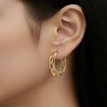 حلق ذهب عيار 18 الوزن 6 جرام