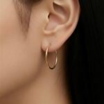 حلق ذهب عيار 18 الوزن 0.90 جرام