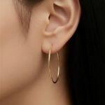 حلق ذهب عيار 18 الوزن 0.69 جرام