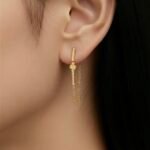 حلق ذهب عيار 18 الوزن 1.66 جرام