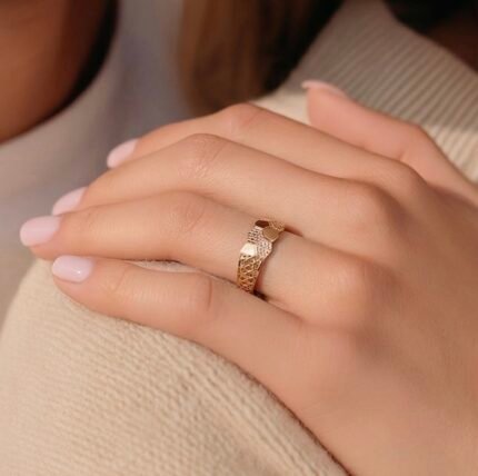 خاتم ذهب عيار 21 الوزن 1.15 جرام