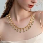 عقد ذهب عيار 21 وزن 4.82 جرام تصميم فاخر