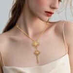 عقد ذهب عيار 21 وزن 2.54 جرام تصميم جذاب