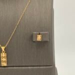 ⁦نصف طقم ذهب عيار 21 الوزن 2.44 جرام⁩ - الصورة ⁦3⁩
