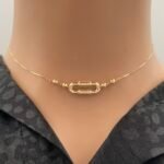 ⁦عقد ذهب عيار 18 الوزن 1.21 جرام⁩ - الصورة ⁦2⁩