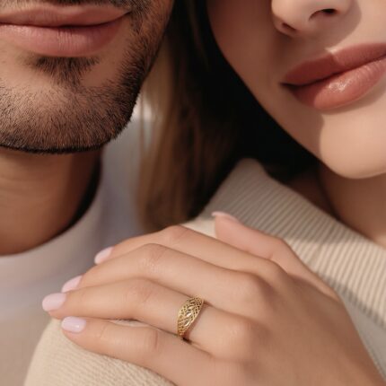 خاتم ذهب عيار 21 الوزن 0.47 جرام